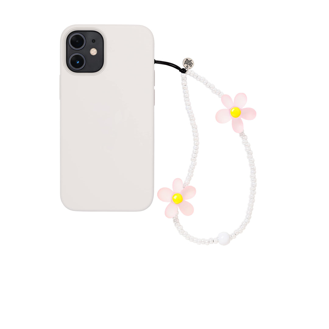 String Ting London Daisy Chain Sweet Pink Wristlet Phone Strap