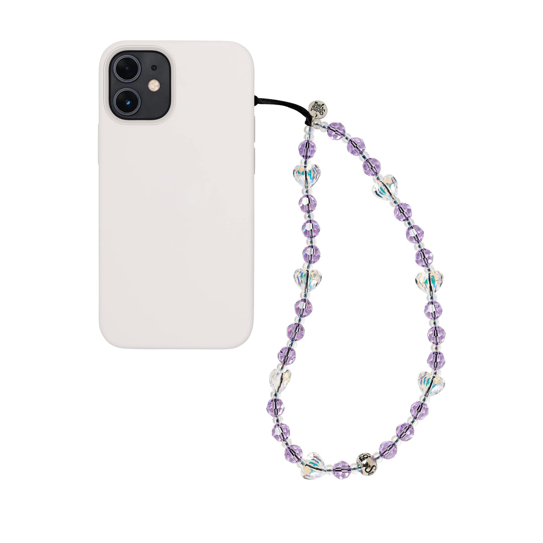 Love Drip Lavendar Crystal Wristlet Phone Strap - String Ting London
