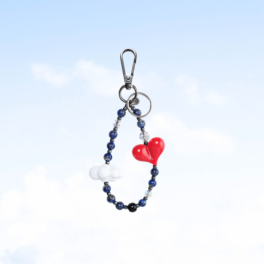 String Ting London Lux Kawaii in the Sky Lapis Beaded Keychain