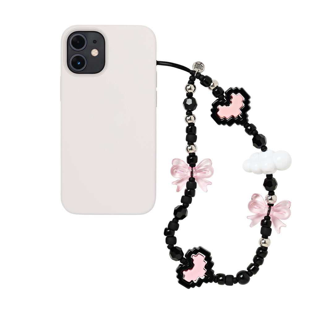 String Ting London Pixel Noir Rose Wristlet Phone Strap