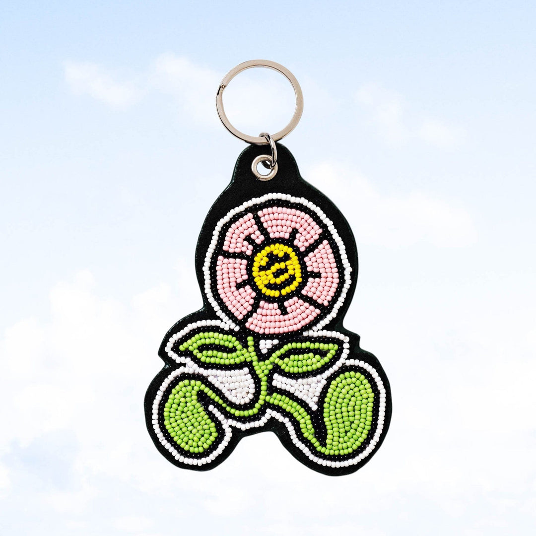 String Ting London Walking Flower Beaded Keychain