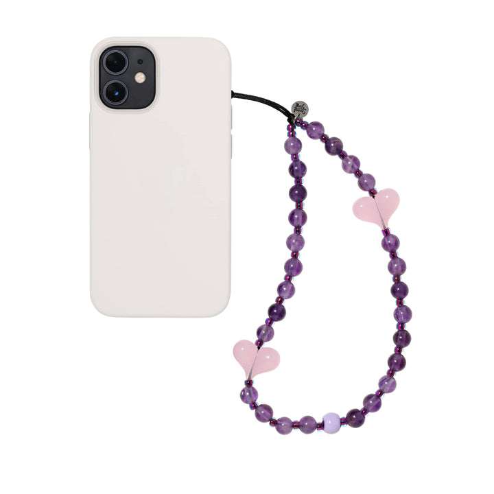 String Ting London Wristlet Phone Strap Aura Stone Amethyst Wristlet Phone Strap