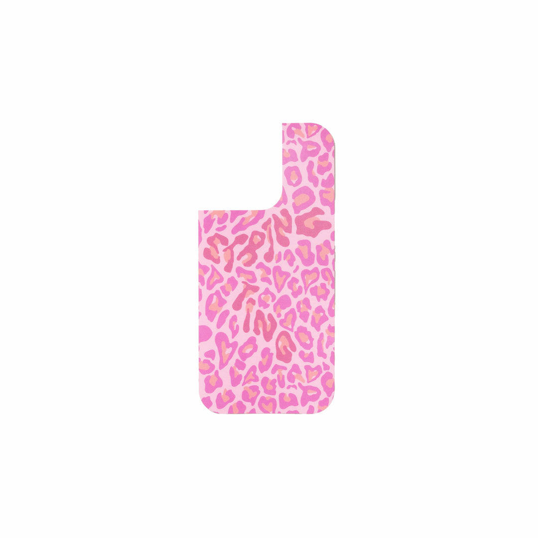 String Ting London Wristlet Phone Strap Pink Leopard Print iPhone Skin Ting Sticker 15pro