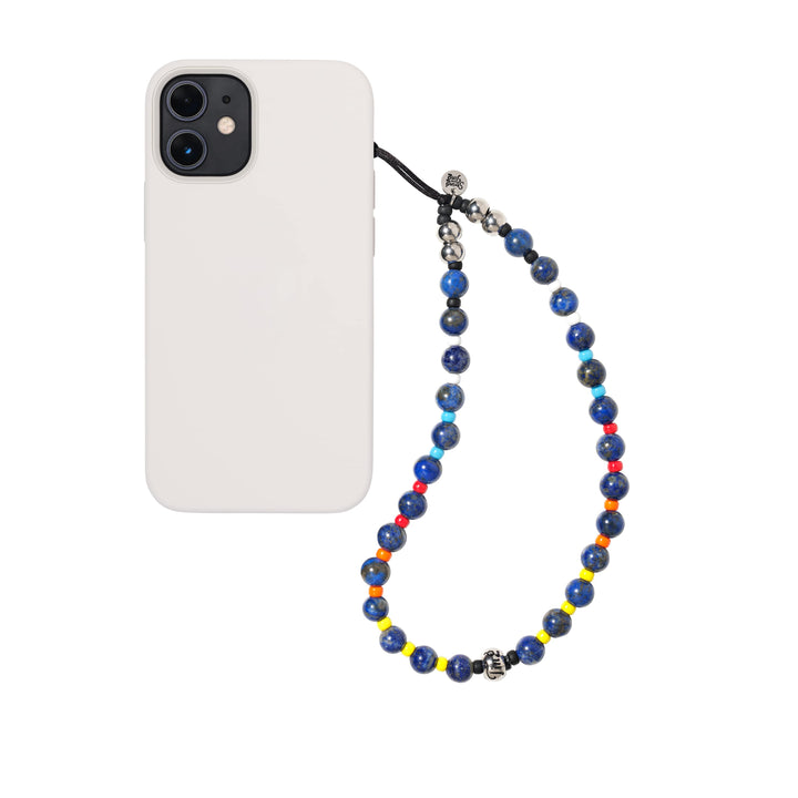 String Ting London Wristlet Phone Strap Truth Stone Lapis Wish Beads Wristlet Phone Strap